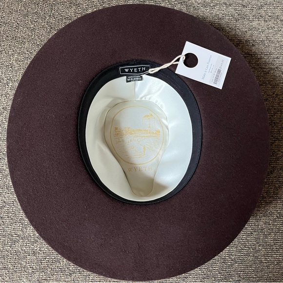 Wyeth Liam 100% wool felt flat brim hat NWT adjustable lined - Picture 8 of 16